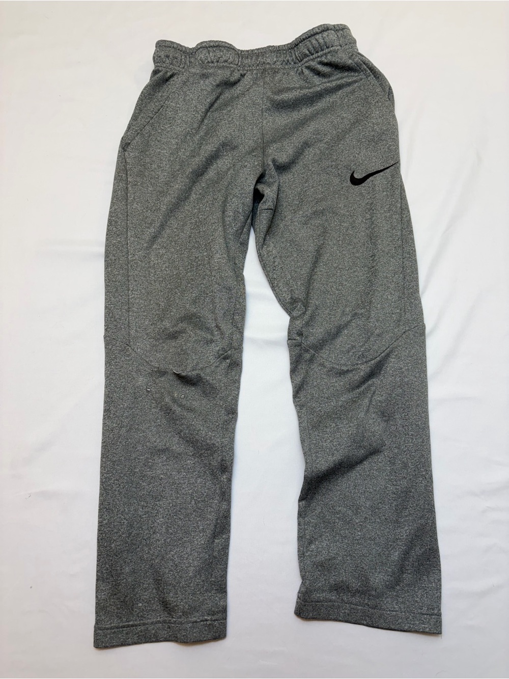 Nike Dri-FIT Gray Athletic Track Pants Sweatpants Kids Youth Large Flawed Rip
